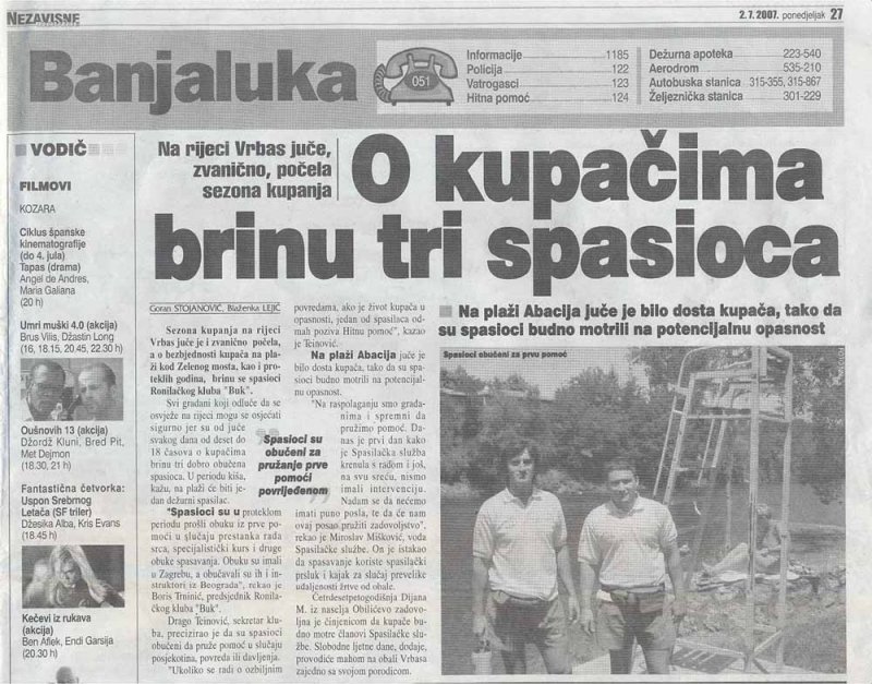 Nezavisne novine, 2.7.2007. god.